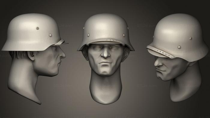 Military figurines (HEADS HELMETS10, STKW_0460) 3D models for cnc